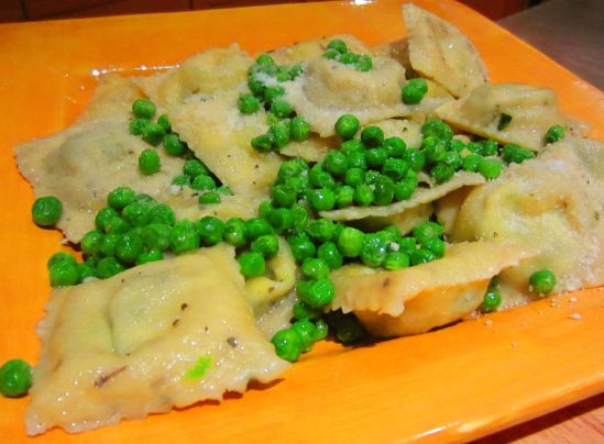 Made ravioli with Mom all day today. Here, we see Pete's dinner awaiting its moment of truth, brown butter sauce.