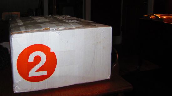 This box full of cat blankets readies itself for the ejector seat flight to Georg's house, though chances are excellent it will go by the postal system, which loves me back.