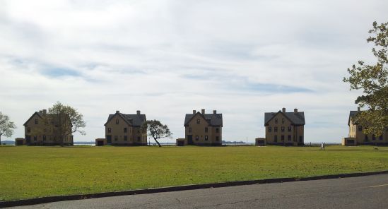 These are the backs of the buildings. I was struck by their even spacing against the bright sky and the blue of the inlet. I love this place so.