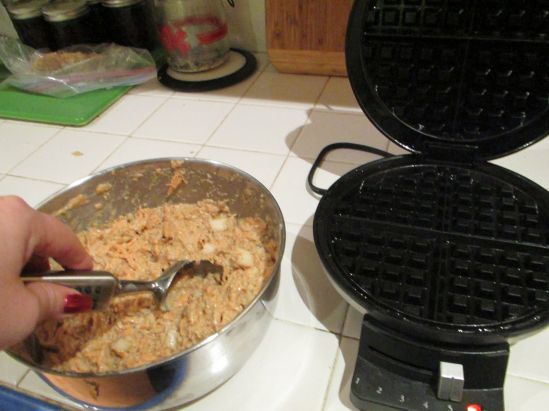 For December Holiday, I got Pete a waffle iron. Small waffle irons are things of genius.